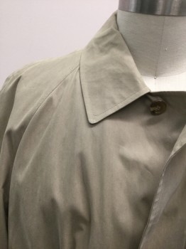JOS A.BANK, Khaki Brown, Cotton, Polyester, Solid, Single Breasted, Collar Attached, 2 Pockets, Belt Loops, *2 Piece with Matching Sash BELT **Barcode is Located Underneath Liner in Armpit