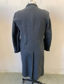 ALLEN'S , Gray, Wool, Solid, Thick Wool, Single Breasted, 3 Buttons, Notched Lapel, 2 Pockets with Flaps, Gray Silk Lining