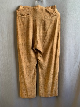 NL, Tan Brown, Black, Wool, 2 Color Weave, Side Pockets, Zip Front, F.F, 2 Pockets