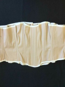 MTO, Lt Beige, Cream, Off White, Cotton, Solid, Lt Beige with Cream Trim, No Lacing, (Dirty Back Trim See Detail Photo)