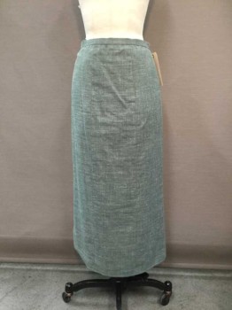 M.T.O., Sage Green, Olive Green, Mottled, Long Pencil Skirt, Hidden Zip Back, Thin Waistband, Back Curved Slit with Olive Fabric Underneath