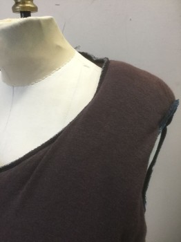 N/L, Brown, Cotton, Polyester, Solid, Brown Cotton Jersey Over Padded Body, Sleeveless, Scoop Neck, Hip Length, Mostly Even Distribution of Padding with Feminine Body Contours (Breasts, Bum, Etc).  Center Back Zipper, Made To Order