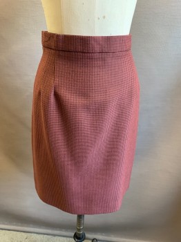ZELDA, Mauve Pink, Black, Wool, Holiday, Wide Waistband, Zip Back, Pleated Front