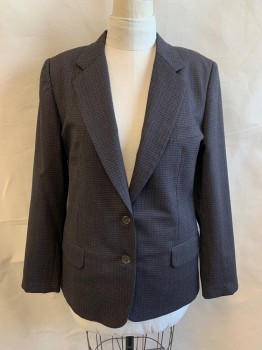 N/L, Brown, Black, Lt Gray, Wool, Stripes, Single Breasted,  Notched Lapel,  2 Buttons, 3 Pockets, 3 Button Cuffs