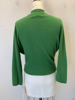 HADLEY CASHMERE, Green, Cashmere, Solid, Long Sleeves, V-neck, Cardigan,