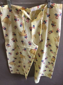 ANGELICA, Yellow, Red, Blue, Tan Brown, Polyester, Graphic, Clown & Elephant Graphic, Lacing/Ties Up Front, See Photo Attached,