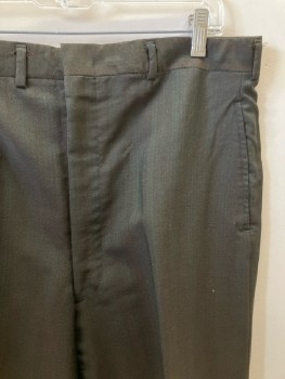 DALE ALAN, Dk Brown/ Green, Vertical Stripes, F.F, Zip Front, Belt Loops, 4 Pockets