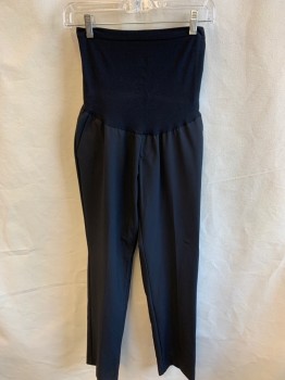 A PEA IN THE POD, Black, Polyester, Viscose, Solid, Maternity, Extended Black High Waist, 4 Pockets