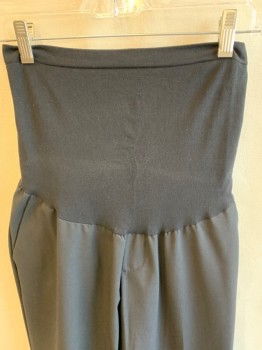 A PEA IN THE POD, Black, Polyester, Viscose, Solid, Maternity, Extended Black High Waist, 4 Pockets