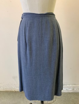 Slate Blue, Cranberry Red, Cotton, Skirt, 1" Wide Waistband, Double Pleated Waist, Side Zipper, Below Knee Length, Straight Fit,