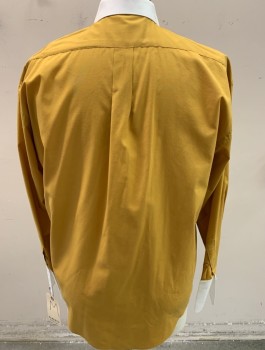 ALBERTO CELLINI, Goldenrod Yellow, Antique White, Poly/Cotton, Solid, Contrast Collar & French Cuffs, 1 Pocket, L/S, Button Front,