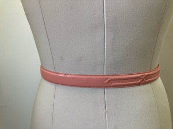 DAME, Bubblegum Leather, Leather Covered Buckle And Keeper, Raised Detail