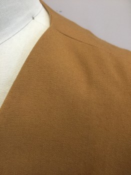 PONTE DI UOMO, Mustard Yellow, Cotton, Solid, Twill, Chunky Oversized Padded Shoulders, 2 Horizontal Buttons, 2 Welt Pockets, Mid Calf Length, Solid Black Lining, Late