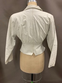 WILSONS , White, Leather, C.A., V-N, Zip Front, Stained/Aged