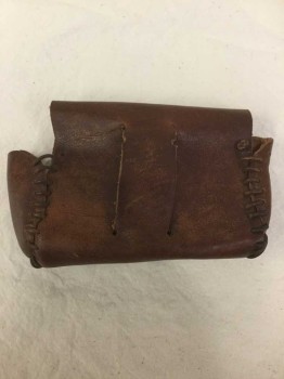 N/L, Brown, Leather, Solid, POUCH- Light Brown Leather Case, See Photo Attached,