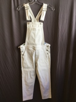 CITIZENS OF HUMANITY, Off White, Cotton, Elastane, Solid, Off White Denim, Silver Buttons,