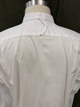 DARCY, White, Cotton, Solid, Collarless Evening Shirt, Starched Pique Bib Front, Button Holes for Studs, Long Sleeves, Starched Pique Cuff with Button Holes for Cuff Links