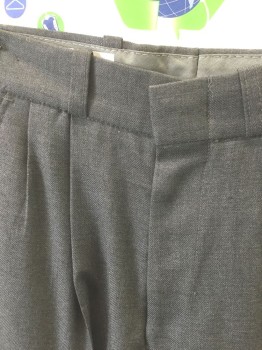 N/L, Gray, Wool, Solid, Boys: Double Pleats, Zip Front, 3 Pockets, Belt Loops, 1980's-1990's