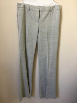 EXPRESS, Lt Gray, Polyester, Viscose, Heathered, Flat Front, Belt Loops, Zip Fly, Wide Leg, 4 Pockets