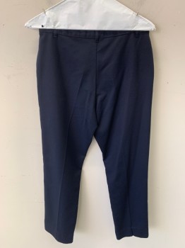 GEORGE, Navy Blue, Polyester, Viscose, Solid, Flat Front, Zip Fly, 2 Pockets, Belt Loops, 13/14 Years