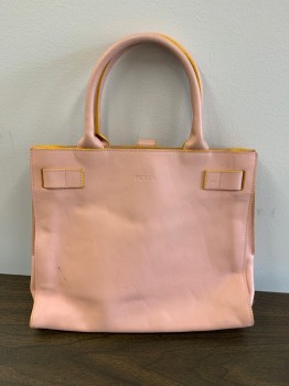 FURLA, Pink, Leather, Mari Gold Trim, Strap Closure, Gold Hardware, Black Small Stains On Back