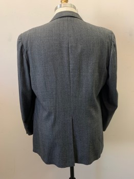 GIVENCHY, Gray, Black, Lt Blue, Red, Wool, Plaid-  Windowpane, Single Breasted, 2 Buttons, Notched Lapel, 3 Pockets, 3 Button Cuffs, 1 Back Vent