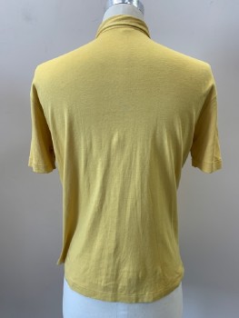 NO LABEL, Yellow, Polyester, Cotton, Solid, S/S, C.A., 2 Buttons, Chest Pocket