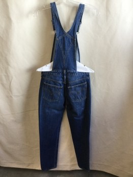LEVI STRAUSS, Blue, Cotton, Solid, (DOUBLE)  Washed Out Blue Denim, Silver Buttons
