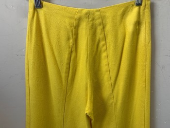 N/L, Sunflower Yellow, Cotton, Solid, No Waistband, Seams Down Center Front, Center Back Metal Zipper,