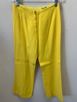 N/L, Sunflower Yellow, Cotton, Solid, No Waistband, Seams Down Center Front, Center Back Metal Zipper,