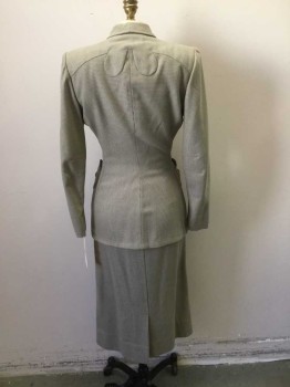 WALTER, Taupe, Tan Brown, Lt Yellow, Wool, Check , Single Breasted, 3 Buttons,  Fanciful Collar Front and Back Yoke and Pockets