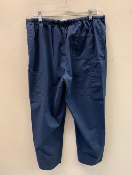 DICKIES, Navy Blue, Poly/Cotton, Solid, Drawstring, 4 Patch Pockets, 2 Slant Pockets