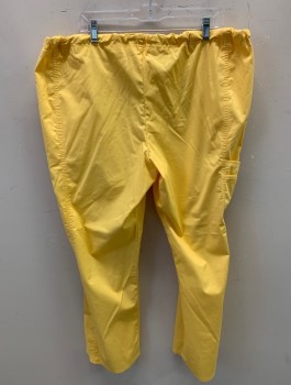 CHEROKEE, Butter Yellow, Poly/Cotton, Spandex, Solid, Drawstring, Multiple Patch Pockets with Carpenter Loops