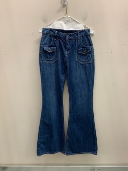 LEVI'S, Dk Blue, Cotton, Solid, 6+ Pockets, Zip Fly