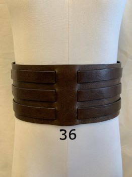 NL, Dk Brown, Leather, Pebbled, 3 Straps, Strap/Button Back,
