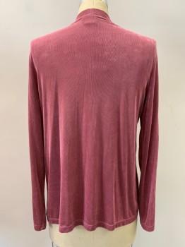 CITI KNITS, Rose Pink, Acetate, Spandex, Solid, Cardigan, L/S, Open Front,