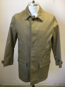 JOHN LEWIS, Khaki Brown, Cotton, Solid, Button Front, 4 Pockets,