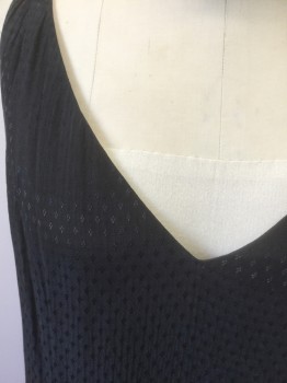 N/L, Black, Gray, Rayon, Acrylic, Solid, Diamonds, Black with Self Diamonds Pattern, 1" Straps, V-neck, Bottom is Solid Gray Ribbed Acrylic Knit, Dropped Waist, Made To Order 1920's Reproduction, Has a Double