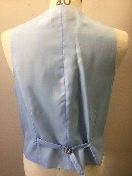 ALBERTO CELINI, Baby Blue, Navy Blue, Synthetic, Stripes, Stripes - Pin, 6 Buttons,  Zoot Suit Like