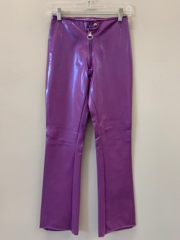 SWEET P., Iridescent Purple, Latex, F.F, Zip Front With Snap Button,