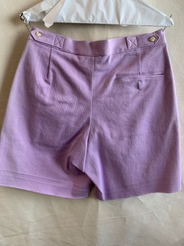 MTO, Lavender Purple, Cotton, Spandex, Solid, Reproduction 80s, Zip Front, Double Pleats, 3 Pockets, Adjustable Button Tab Side Waist