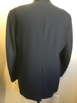 STAFFORD, Navy Blue, Wool, Solid, 2 Buttons,  Notched Lapel, 3 Pockets,