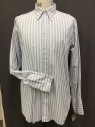 DARCY, White, Gray, Black, Cotton, Stripes - Vertical , White W/shadow Gray & Fine Double Black Vertical Stripes, Collar Attached, Button Front, French Cuffs, Multiples,