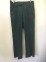 AFTER SIX, Forest Green, Polyester, Cotton, Solid, Tuxedo, Flat Front, Zip Fly, 2" Wide Waistband and Button Tab Waist, Satin Outseam Stripe, Suspender Buttons on Outside Waist, Slightly Boot Cut Leg, 3 Pockets, **Barcode on Front Pocket Lining