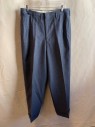 CURLEE CLOTHES, Gray, Navy Blue, Lt Blue, Wool, Stripes, 2nd Pair Of Pants - Zip Fly, Pleated Front, Cuffed Hems, 5 Pockets, MULTIPLE