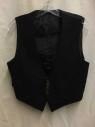 NL, Black, Wool, Solid, Shawl Lapel, Button Front, 4 Buttons, 2 Pockets, Textured Weave