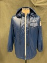 NL , Navy Blue, Nylon, Solid, W/white Zippers, Stand Up Collar, Zipper in Collar with Hidden Hood, Pocket Flap, 2 Pockets, Shelby American Patch,