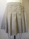 CLASS ROOM, Khaki Brown, Polyester, Cotton, Solid, Wide Stitched Down Pleats, Button Tab Decorations, Side Zip, Built in Shorts