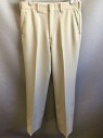 N/L, Tan Brown, Polyester, Solid, Flat Front, Zip Fly, 4 Pockets, Belt Loops, Straight Leg,