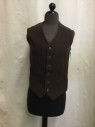 MTO, Brown, Wool, Brown, Button Front, 1 Faux Pcokets
